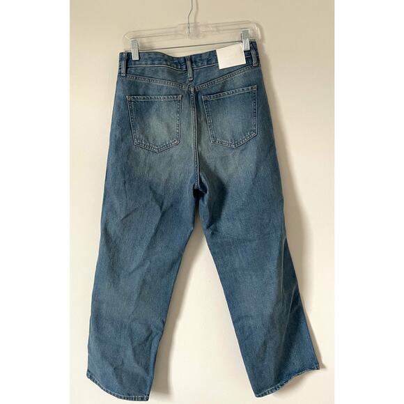 Express Button Fly Relaxed Straight High Rise Jeans Black Size 8 Short - Picture 4 of 12